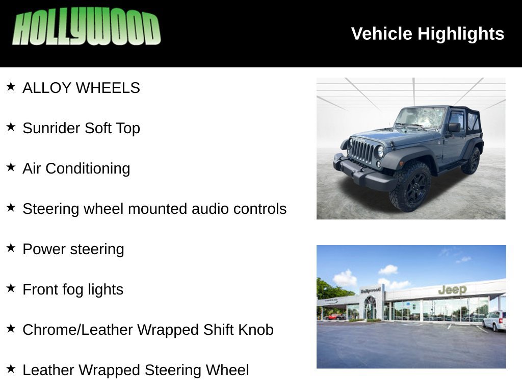 Used 2015 Jeep Wrangler Sport w/ Quick Order Package 23S AWD/4WD image 3