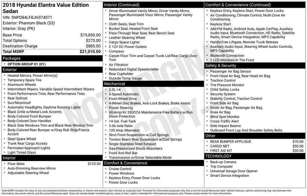 Used 2018 Hyundai Elantra Value Edition FWD image 6