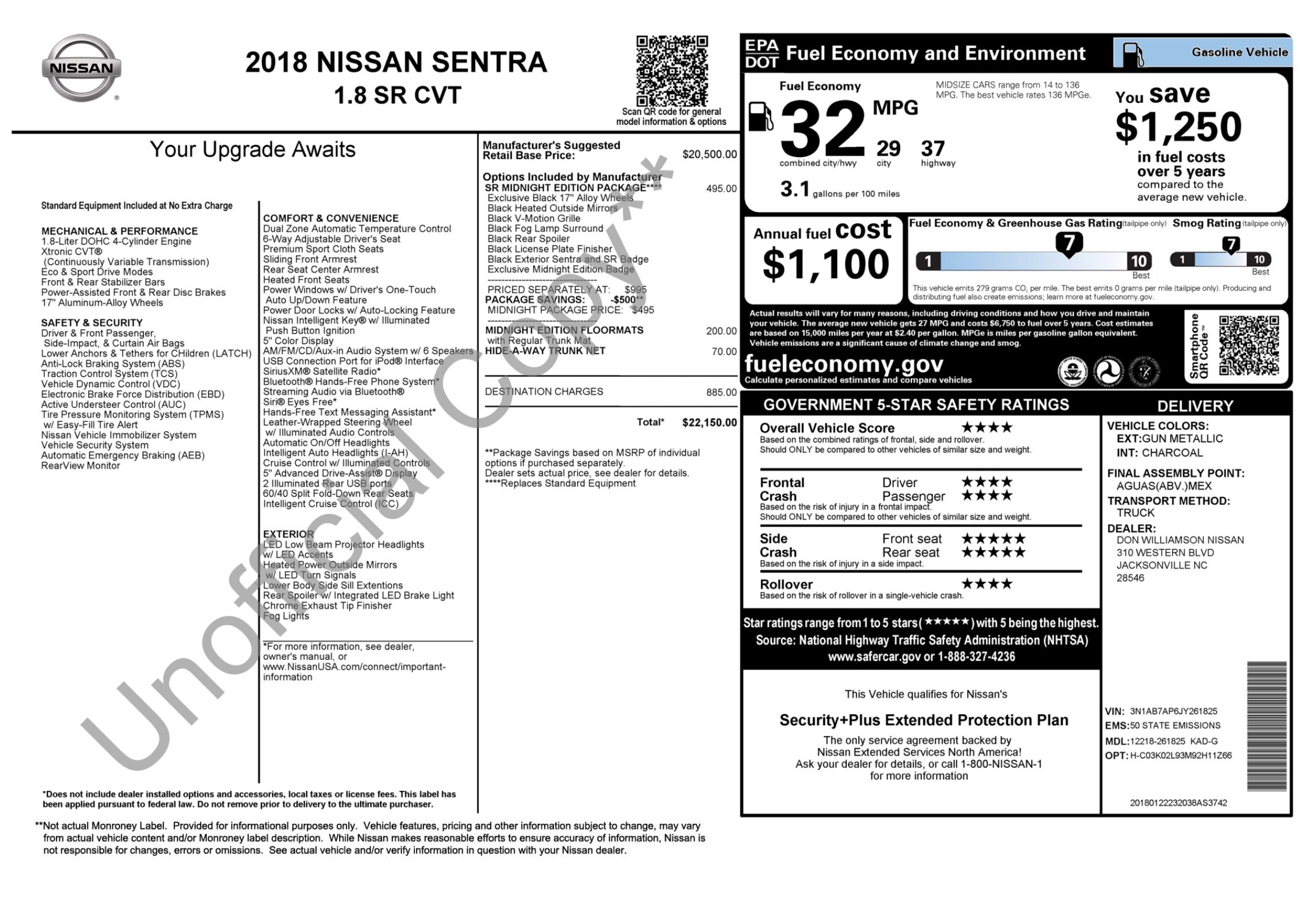Used 2018 Nissan Sentra SR w/ SR Midnight Edition Package FWD image 2