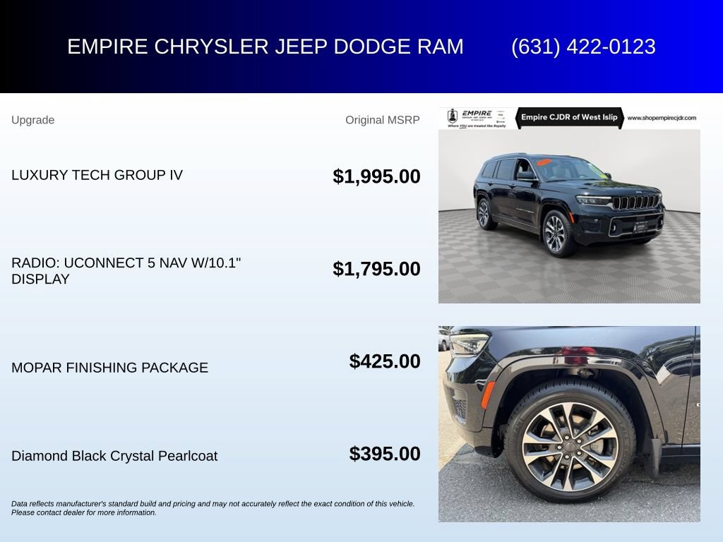 Certified 2021 Jeep Grand Cherokee L Overland w/ Luxury Tech Group IV AWD/4WD image 7