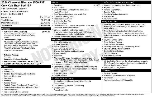 New 2026 Chevrolet Silverado 1500 RST w/ RST Select Package AWD/4WD image 2