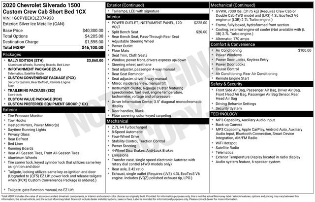 Used 2020 Chevrolet Silverado 1500 Custom w/ Rally Edition AWD/4WD image 15