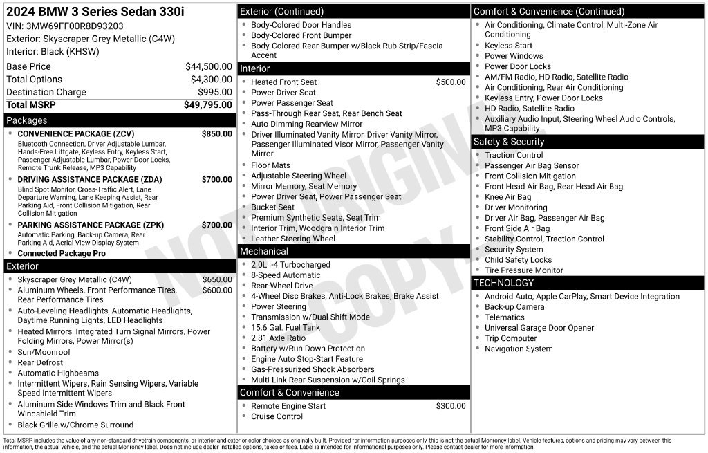 Used 2024 BMW 330i Sedan w/ Convenience Package RWD image 9