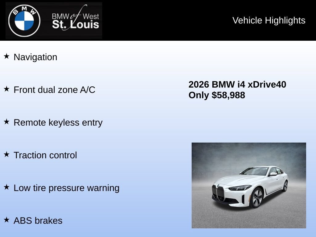 Used 2026 BMW i4 xDrive40i w/ Premium Package AWD/4WD image 8