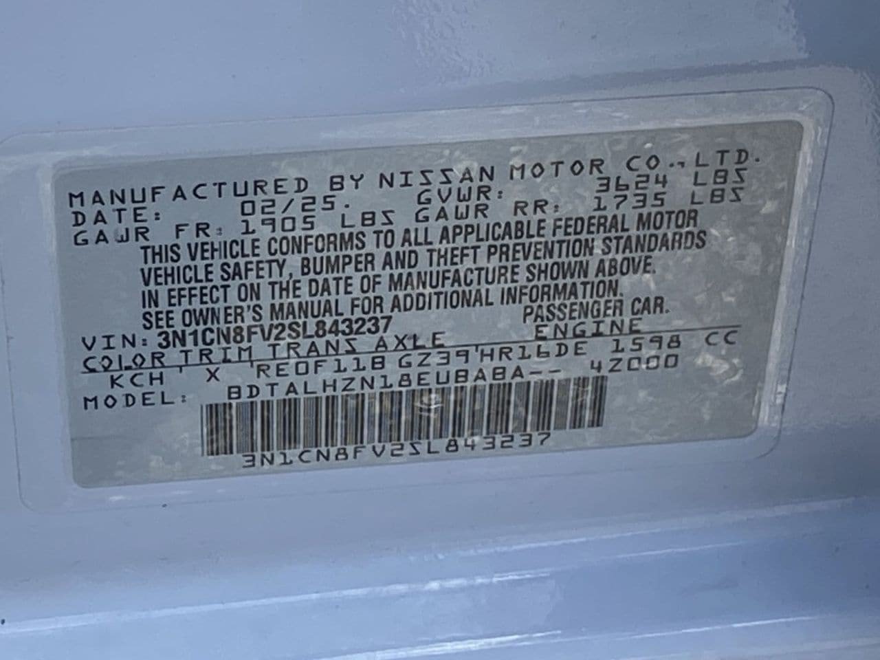 Certified 2025 Nissan Versa SR w/ Trunk Package FWD image 34