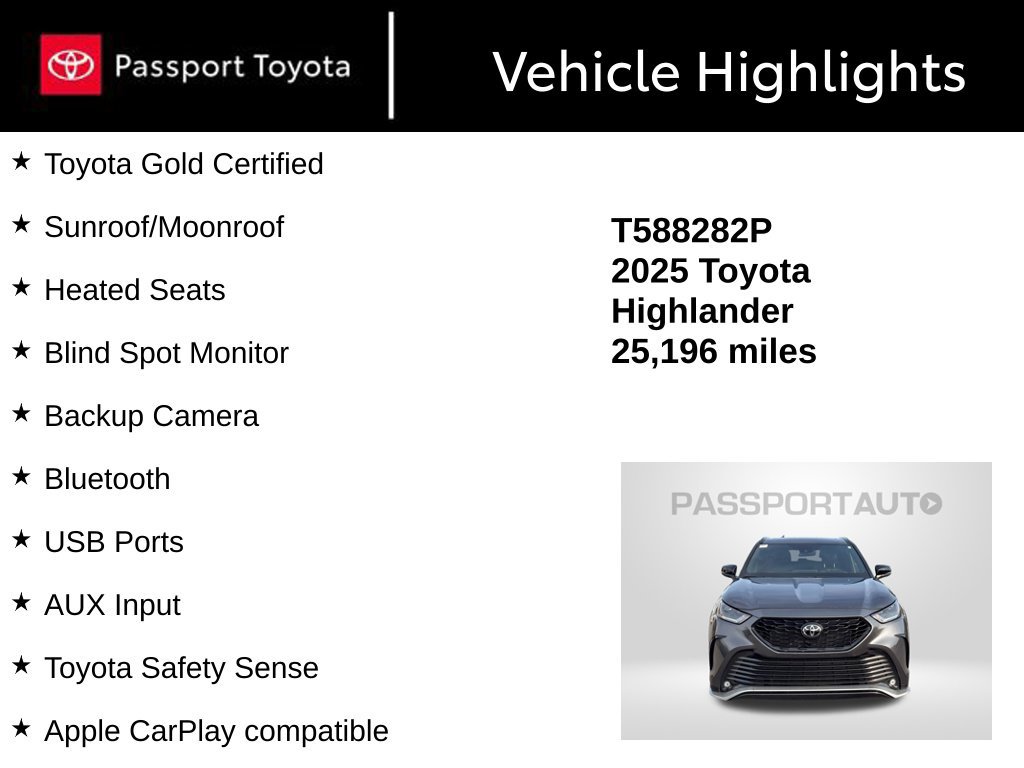 Certified 2025 Toyota Highlander XSE AWD/4WD image 13