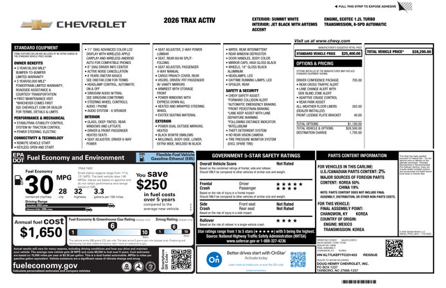 New 2026 Chevrolet Trax ACTIV w/ Driver Confidence Package FWD image 3