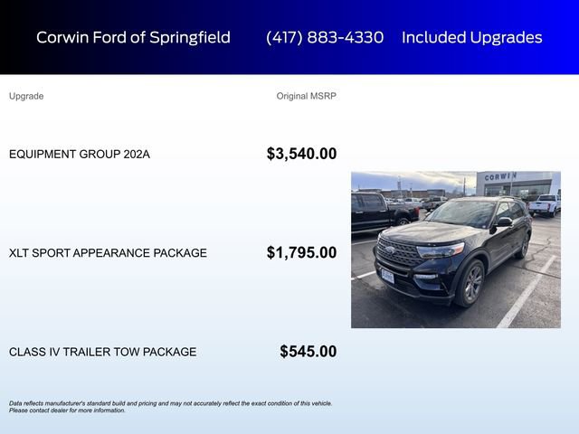 Used 2022 Ford Explorer XLT w/ Equipment Group 202A image 6