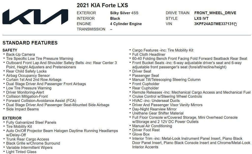 Used 2021 Kia Forte LXS image 17