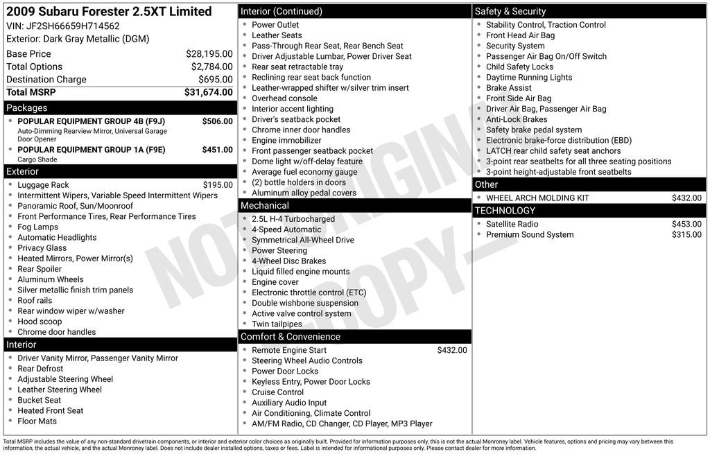 Used 2009 Subaru Forester 2.5XT Limited w/ Popular Equipment Group 4B image 11