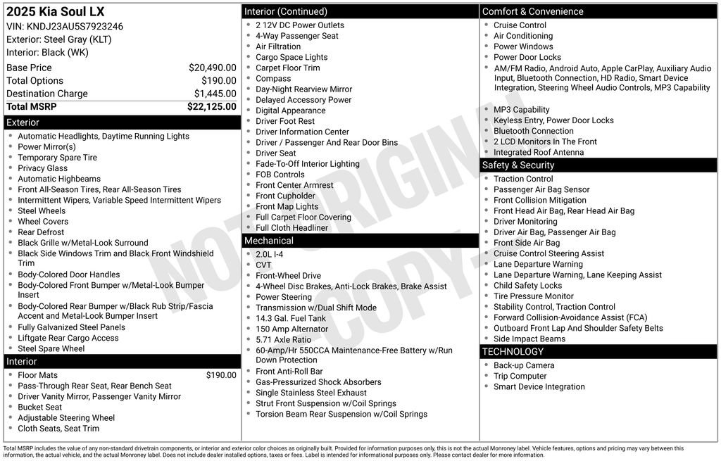 Certified 2025 Kia Soul LX FWD image 34