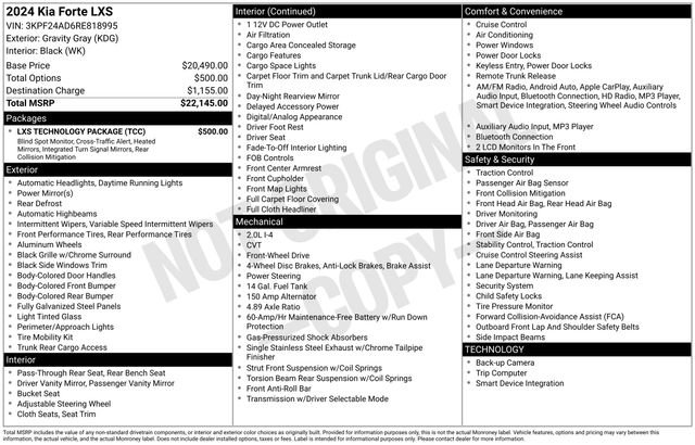 Used 2024 Kia Forte LXS w/ LXS Technology Package image 28