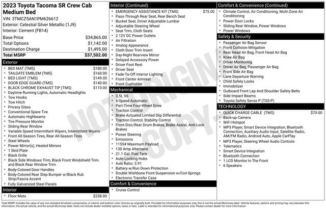 Used 2023 Toyota Tacoma SR AWD/4WD image 18