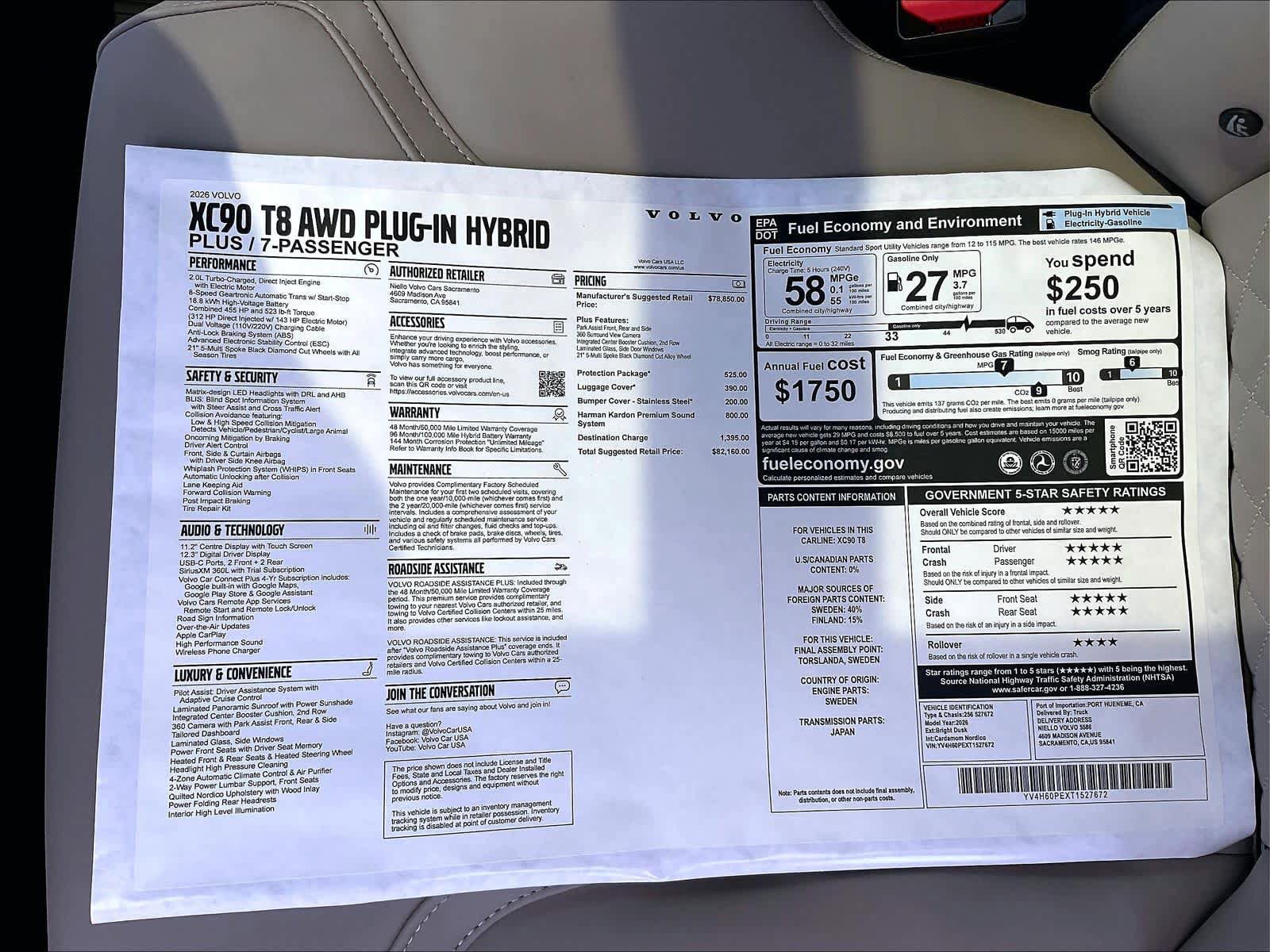 New 2026 Volvo XC90 T8 Plus w/ Protection Package AWD/4WD image 36