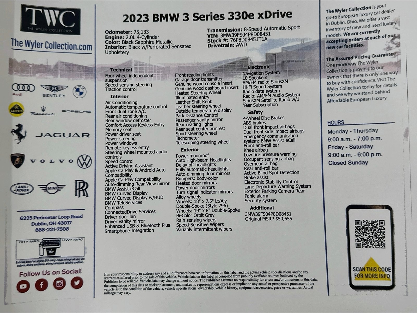Used 2023 BMW 330e xDrive w/ Premium Package AWD/4WD image 49