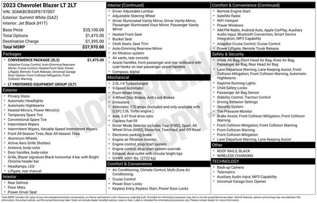 Used 2023 Chevrolet Blazer LT w/ Convenience Package image 5