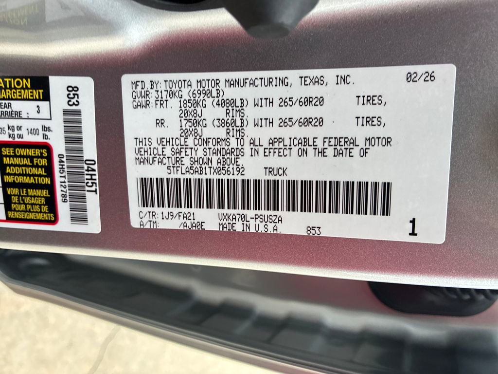 New 2026 Toyota Tundra SR5 image 47