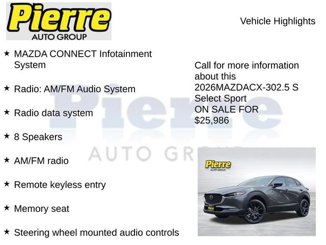 Used 2026 MAZDA CX-30 AWD 2.5 S w/ Select Sport Pkg image 7