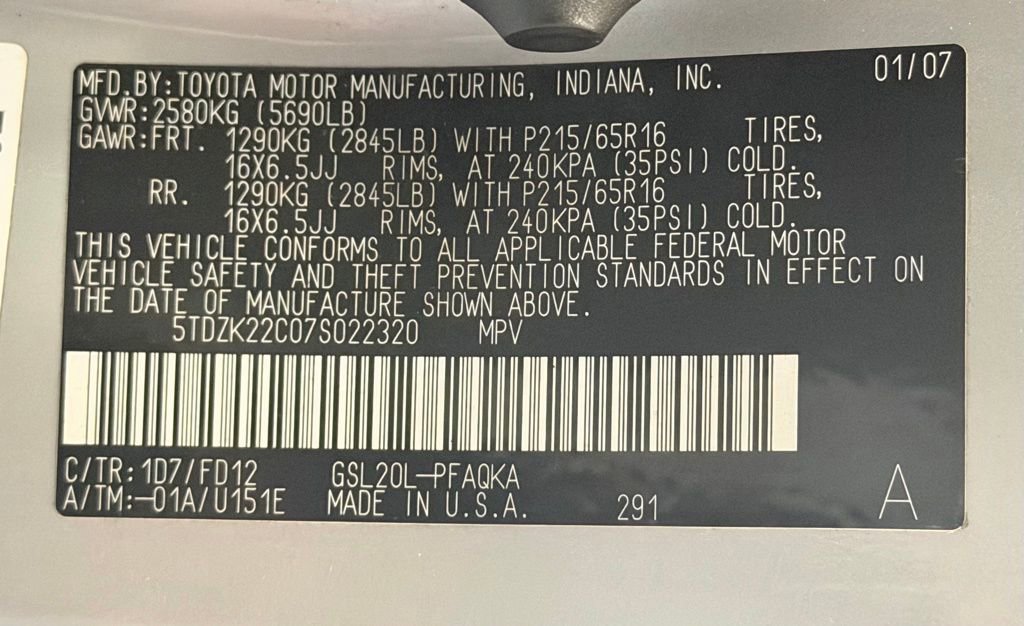 Used 2007 Toyota Sienna XLE FWD image 25