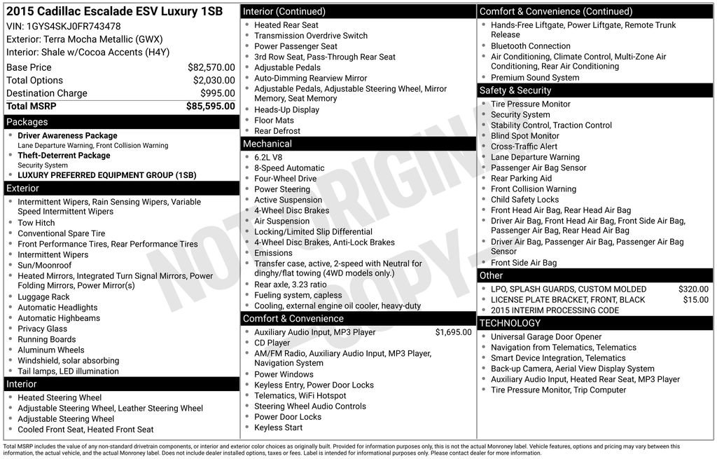 Used 2015 Cadillac Escalade ESV Luxury image 2