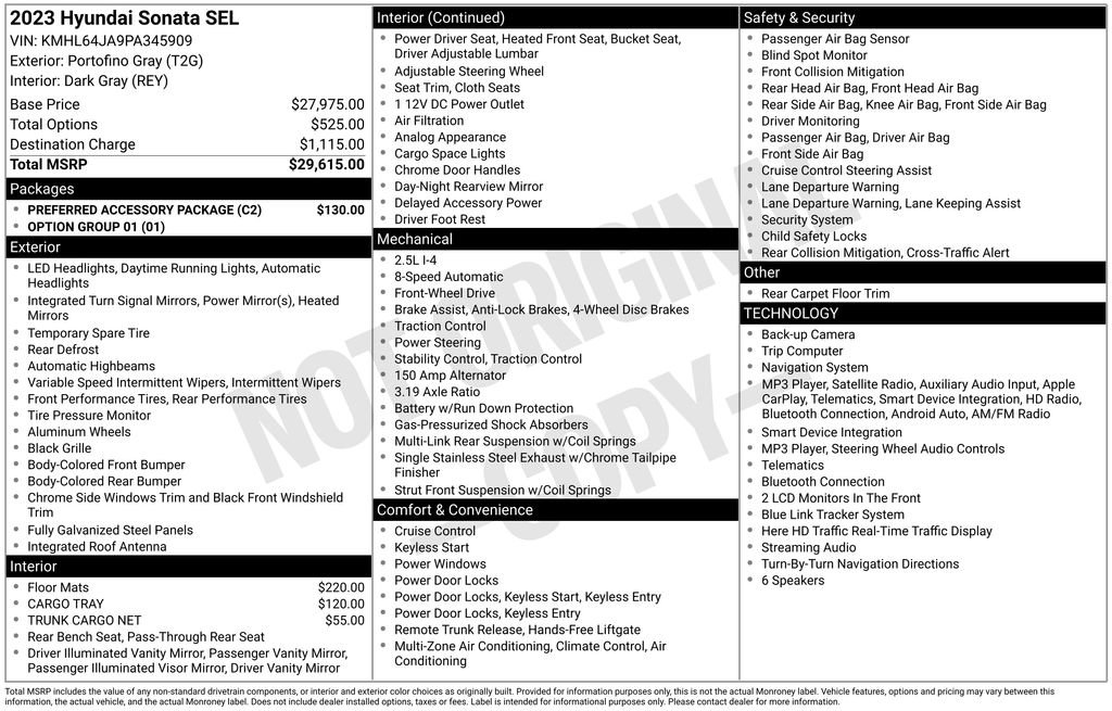 Used 2023 Hyundai Sonata SEL w/ Preferred Accessory Package FWD image 15