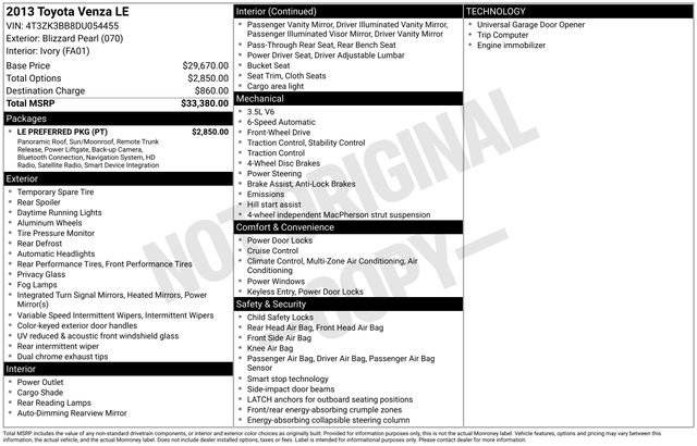 Used 2013 Toyota Venza LE w/ LE Preferred Pkg FWD image 9