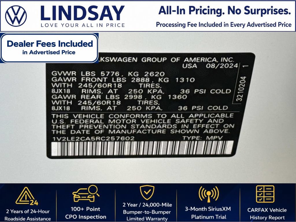 Certified 2024 Volkswagen Atlas Cross Sport SE AWD/4WD image 27