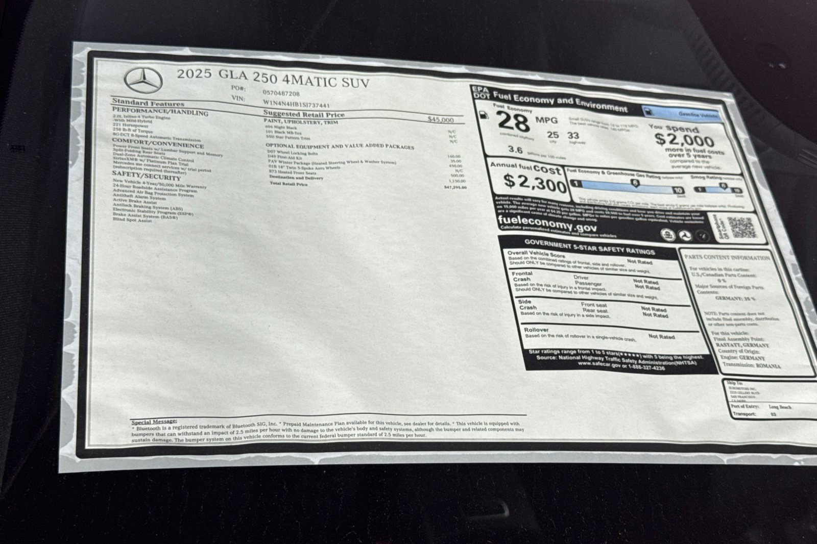 New 2025 Mercedes-Benz GLA 250 4MATIC image 28