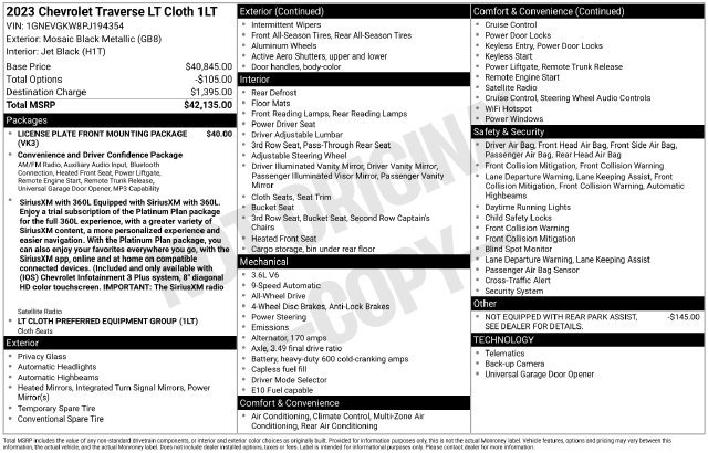 Used 2023 Chevrolet Traverse LT AWD/4WD image 33