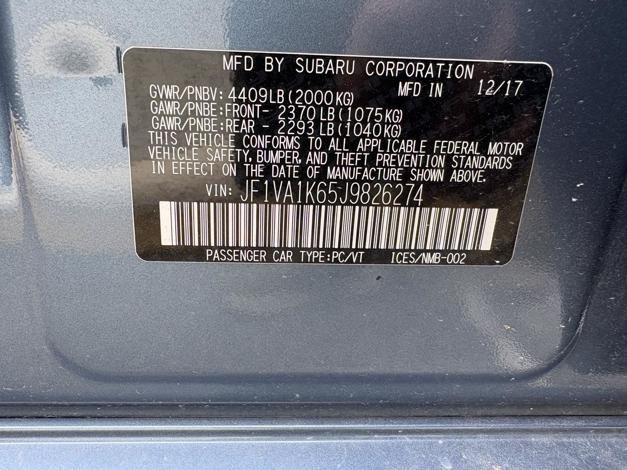 Used 2018 Subaru WRX Limited w/ 50th Anniversary Edition AWD/4WD image 13