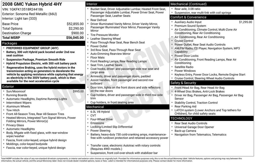 Used 2008 GMC Yukon 4WD Hybrid image 36