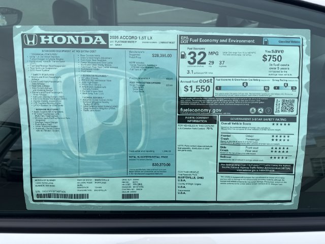 New 2026 Honda Accord LX image 31