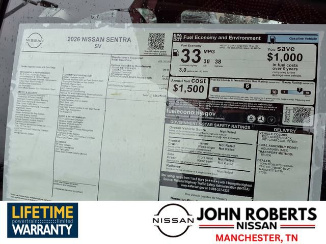 New 2026 Nissan Sentra SV w/ Floor Mat Package image 19