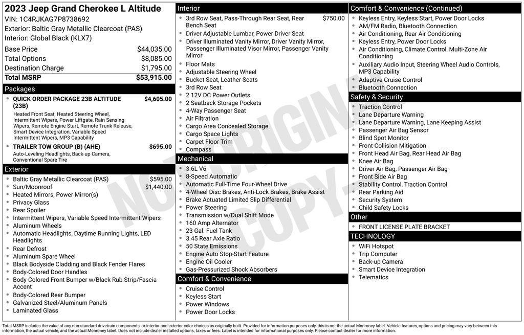 Used 2023 Jeep Grand Cherokee L Altitude image 34