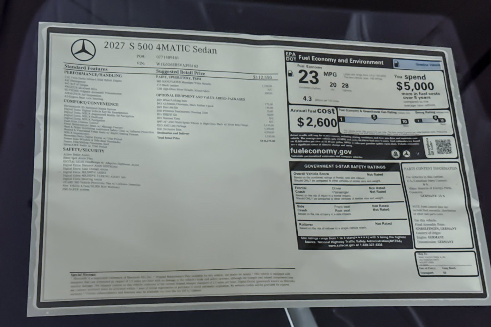 New 2027 Mercedes-Benz S 500 4MATIC image 28