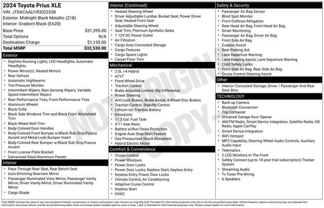 Used 2024 Toyota Prius XLE FWD image 34