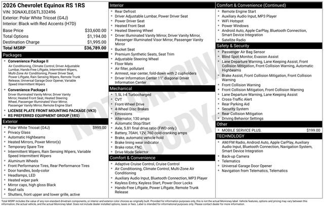 New 2026 Chevrolet Equinox RS FWD image 26