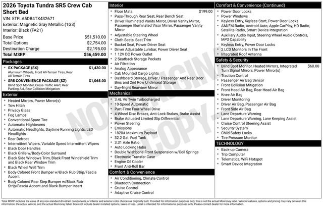 New 2026 Toyota Tundra SR5 w/ SX Package AWD/4WD image 4