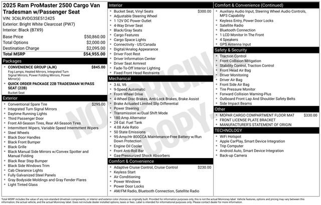Used 2025 RAM ProMaster 2500 w/ Convenience Group FWD image 30
