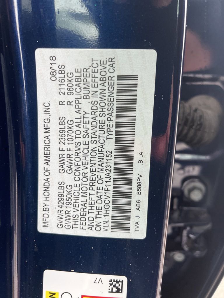 Certified 2018 Honda Accord LX image 9