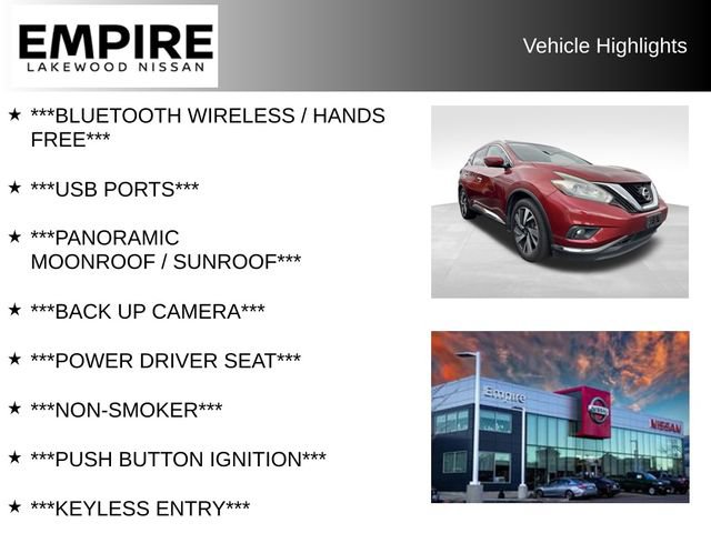 Used 2017 Nissan Murano Platinum w/ Platinum Technology Package AWD/4WD video 2