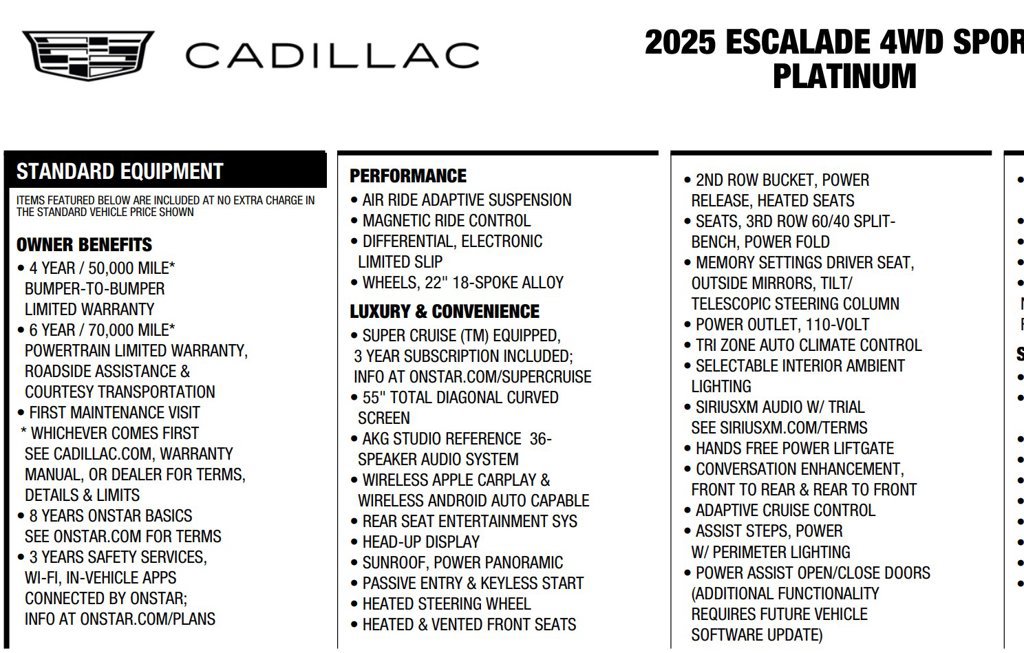 Used 2025 Cadillac Escalade Sport Platinum w/ LPO, Floor Liner Package AWD/4WD image 18