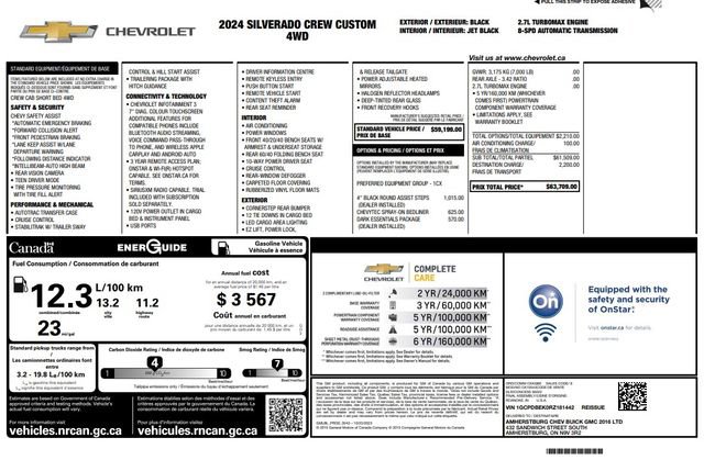 Used 2024 Chevrolet Silverado 1500 Custom w/ LPO, Dark Essentials Package image 20