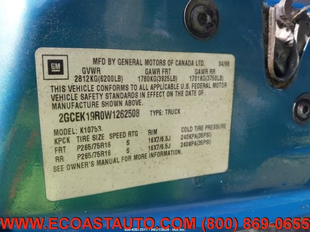 Used 1998 Chevrolet Silverado 1500 4x4 Extended Cab w/ Preferred Equipment Group 2 image 15