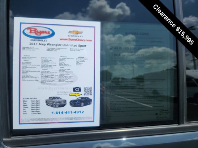Used 2017 Jeep Wrangler Unlimited Sport w/ Connectivity Group image 11