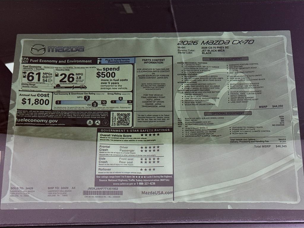 New 2026 MAZDA CX-70 SC image 20