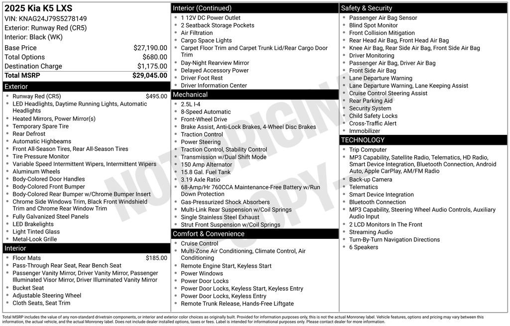 Used 2025 Kia K5 LXS FWD image 3
