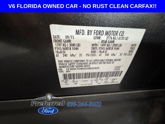 Used 2016 Ford Explorer XLT w/ Equipment Group 201A FWD image 27