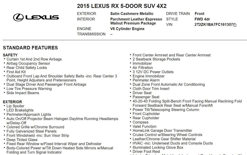 Used 2015 Lexus RX 350 FWD image 17