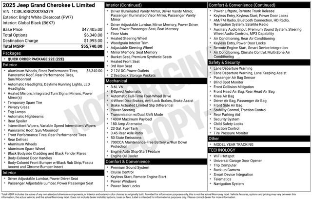 New 2025 Jeep Grand Cherokee L Limited image 6